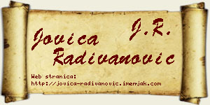 Jovica Radivanović vizit kartica
